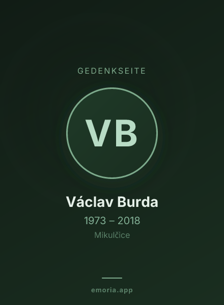 Gedenkportrait von Václav Burda