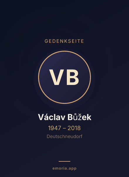 Gedenkportrait von Václav Bůžek