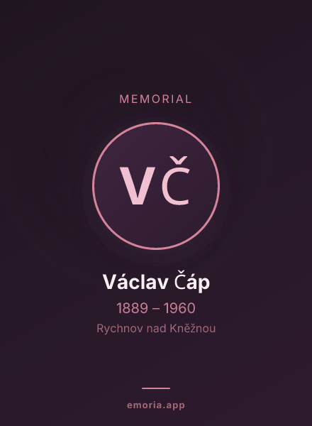 Memorial portrait of Václav Čáp