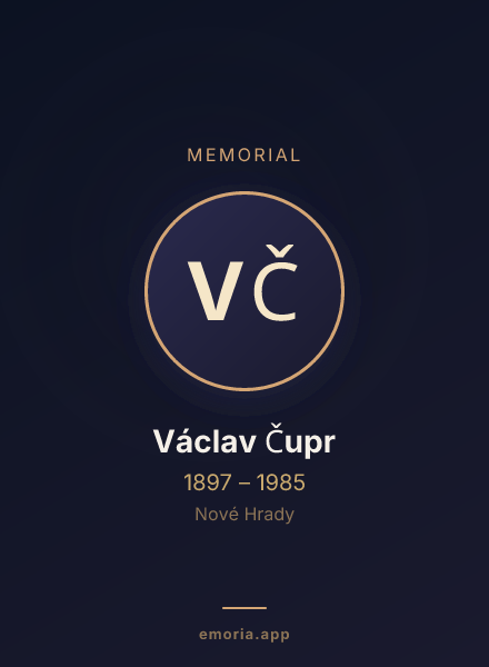 Memorial portrait of Václav Čupr
