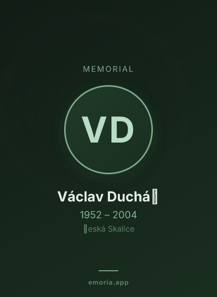 Memorial portrait of Václav Ducháč