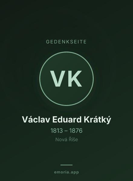 Gedenkportrait von Václav Eduard Krátký