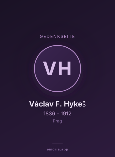 Gedenkportrait von Václav F. Hykeš