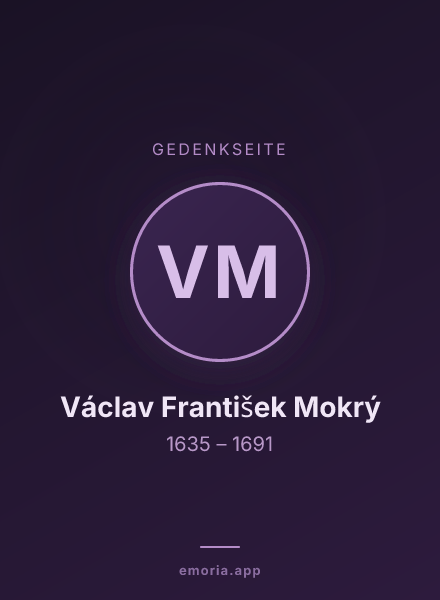 Gedenkportrait von Václav František Mokrý