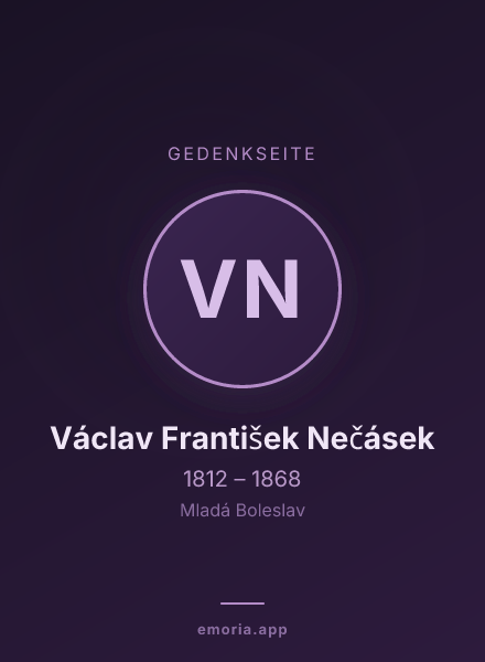 Gedenkportrait von Václav František Nečásek