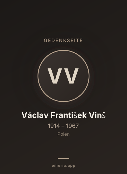 Gedenkportrait von Václav František Vinš