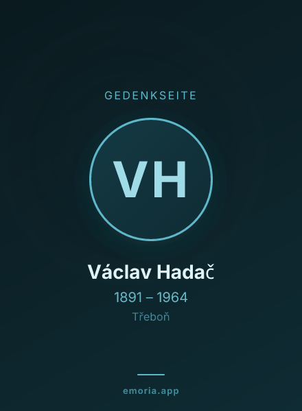 Gedenkportrait von Václav Hadač