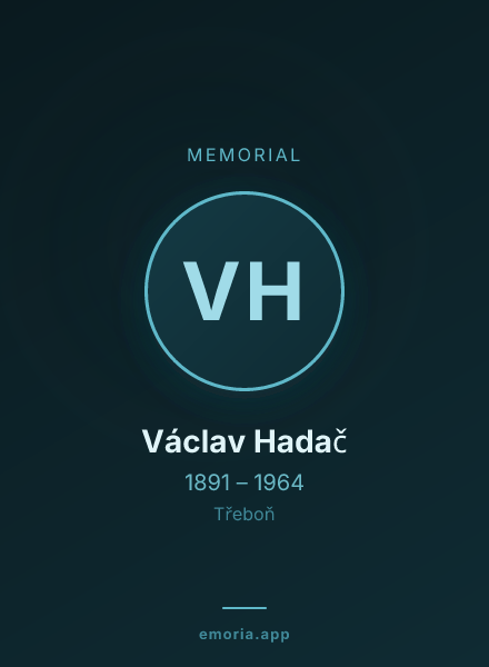 Memorial portrait of Václav Hadač