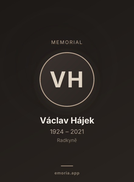 Memorial portrait of Václav Hájek