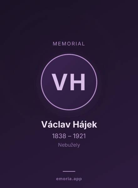 Memorial portrait of Václav Hájek