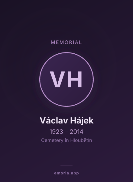 Memorial portrait of Václav Hájek