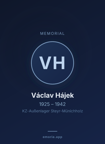 Memorial portrait of Václav Hájek
