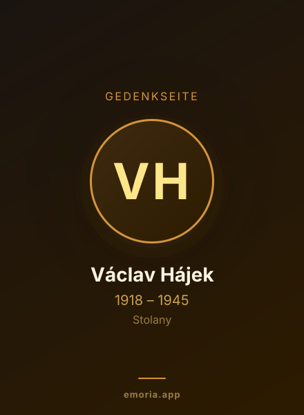 Gedenkportrait von Václav Hájek