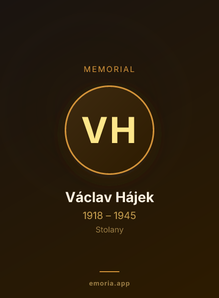 Memorial portrait of Václav Hájek