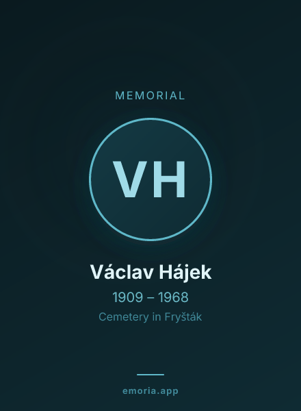 Memorial portrait of Václav Hájek