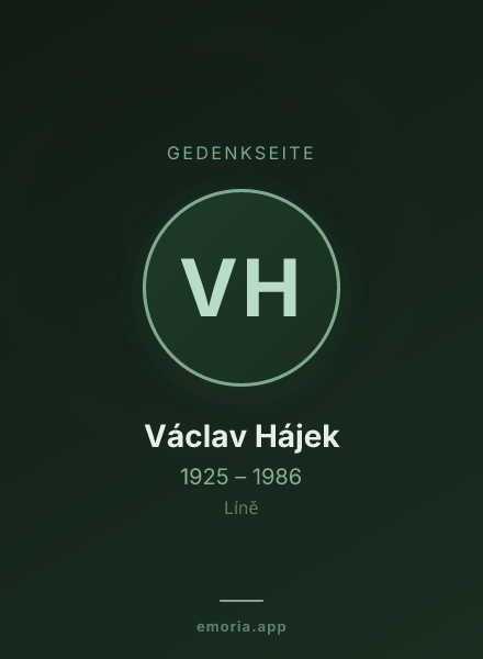 Gedenkportrait von Václav Hájek