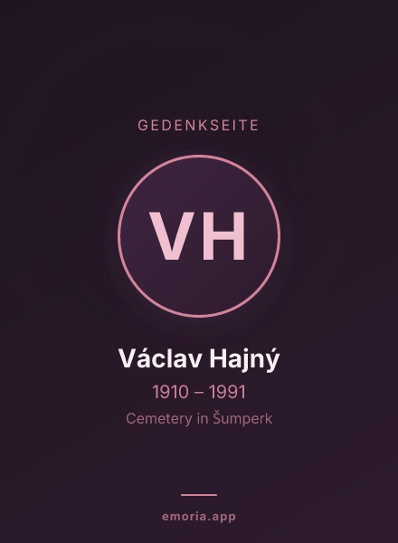 Gedenkportrait von Václav Hajný