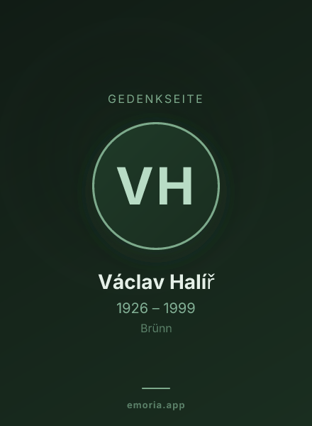 Gedenkportrait von Václav Halíř