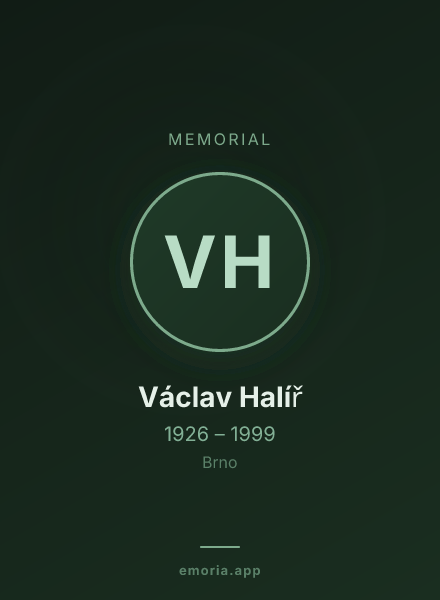 Memorial portrait of Václav Halíř