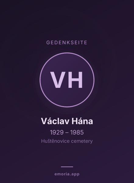 Gedenkportrait von Václav Hána