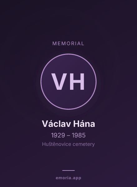 Memorial portrait of Václav Hána