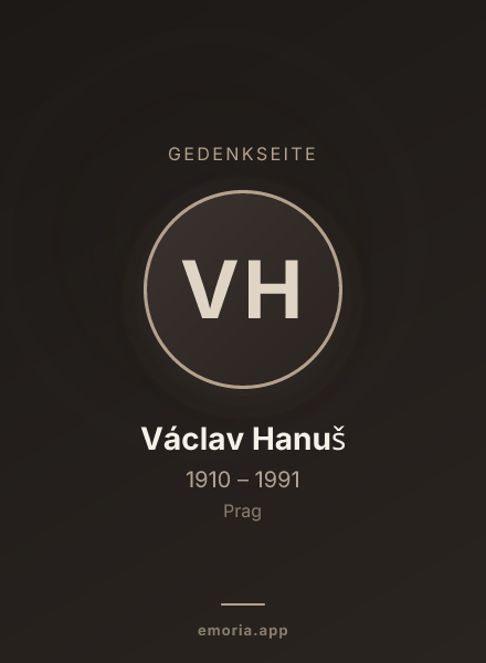 Gedenkportrait von Václav Hanuš