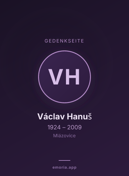 Gedenkportrait von Václav Hanuš