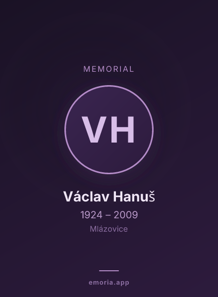 Memorial portrait of Václav Hanuš