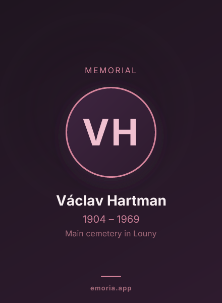 Memorial portrait of Václav Hartman