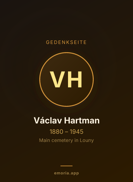 Gedenkportrait von Václav Hartman