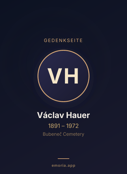 Gedenkportrait von Václav Hauer