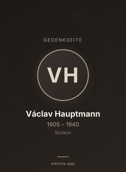 Gedenkportrait von Václav Hauptmann