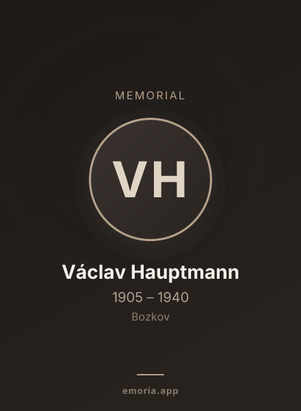 Memorial portrait of Václav Hauptmann