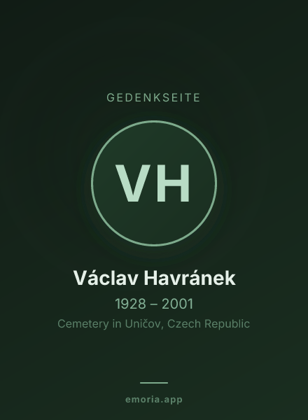 Gedenkportrait von Václav Havránek