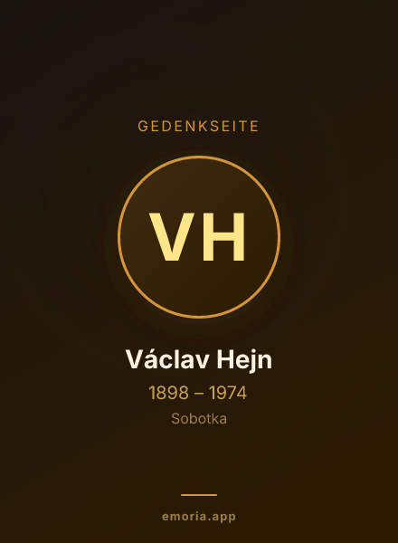 Gedenkportrait von Václav Hejn