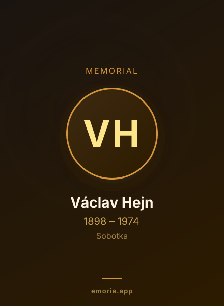 Memorial portrait of Václav Hejn