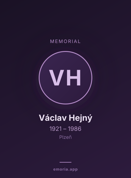 Memorial portrait of Václav Hejný