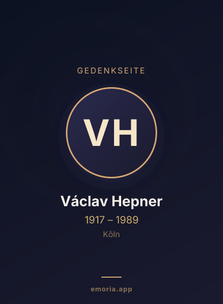 Gedenkportrait von Václav Hepner