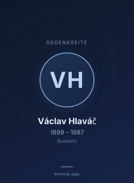 Gedenkportrait von Václav Hlaváč