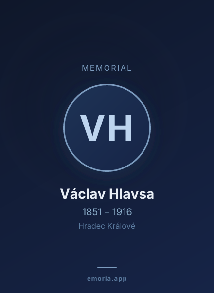 Memorial portrait of Václav Hlavsa