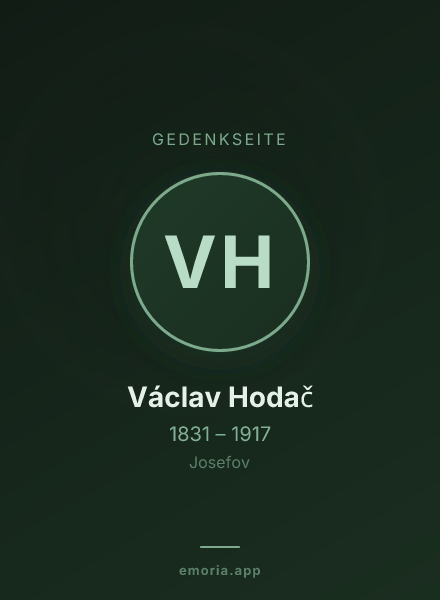Gedenkportrait von Václav Hodač