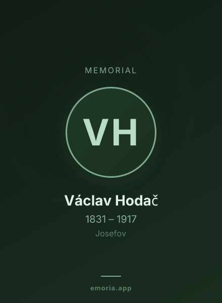 Memorial portrait of Václav Hodač
