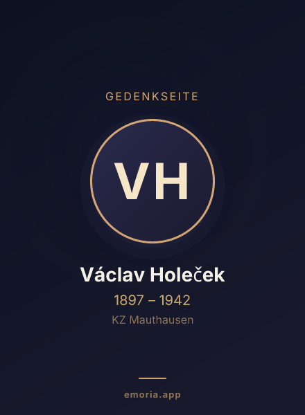 Gedenkportrait von Václav Holeček