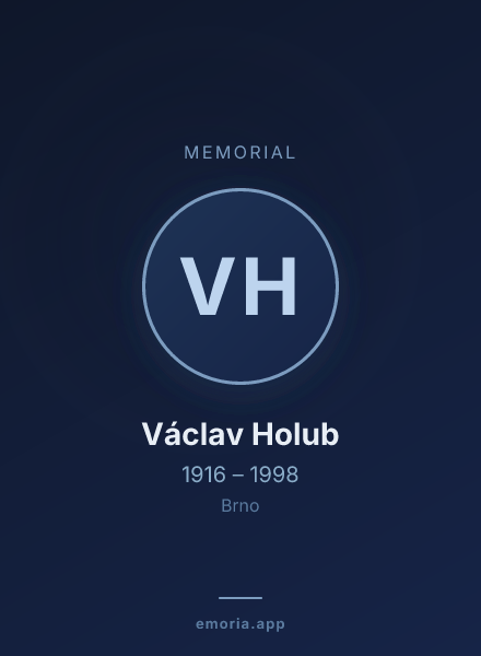 Memorial portrait of Václav Holub