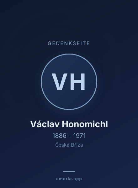 Gedenkportrait von Václav Honomichl