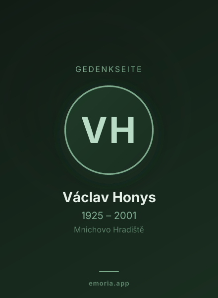 Gedenkportrait von Václav Honys