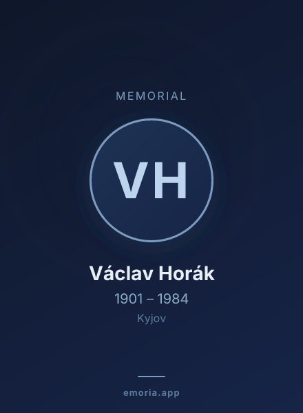 Memorial portrait of Václav Horák