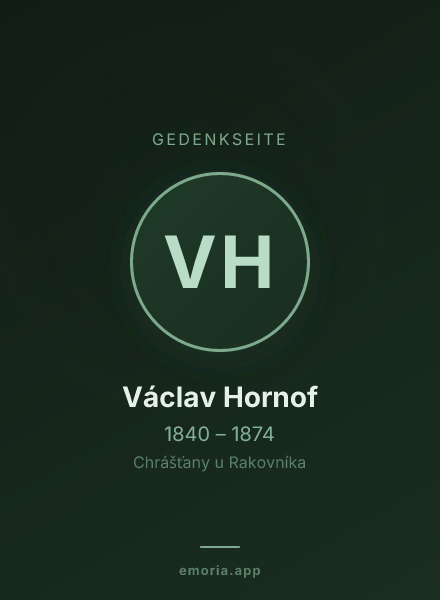 Gedenkportrait von Václav Hornof