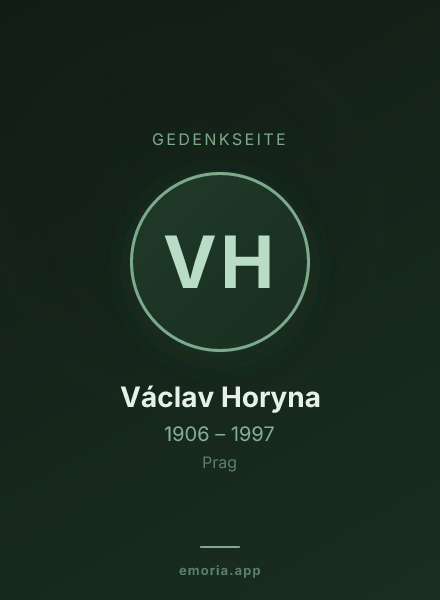 Gedenkportrait von Václav Horyna
