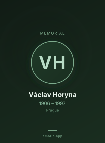 Memorial portrait of Václav Horyna